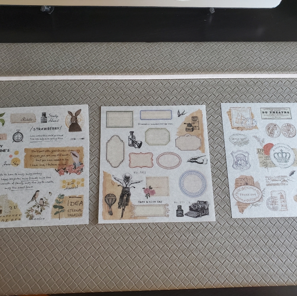 Stickers, a bundle of 3 sheets